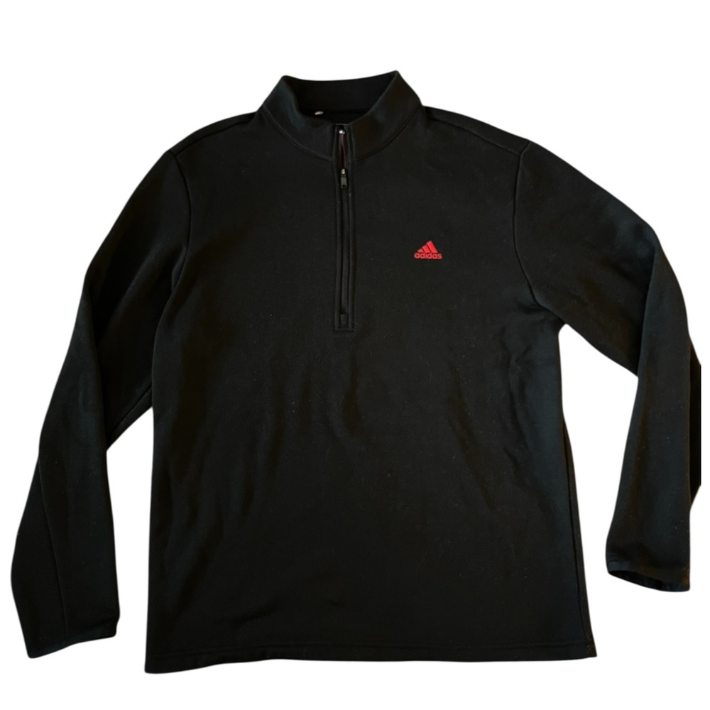 Adidas Golf Men’s Black Quarter-Zip Pullover Fleece – Size M – 100% Polyester